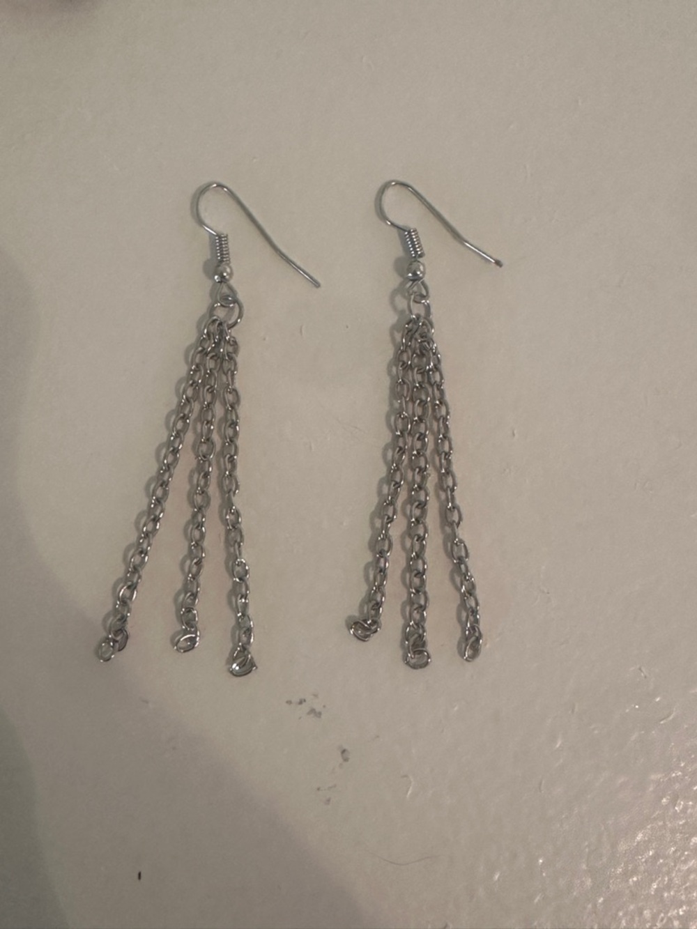 Silver Chain Tassel Drop Earrings - Women's Fashion Jewelry